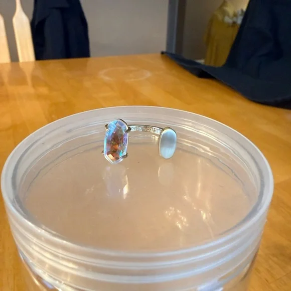 Kendra Scott Iridescent Stone Silver Cuff Watch - Picture 1 of 5